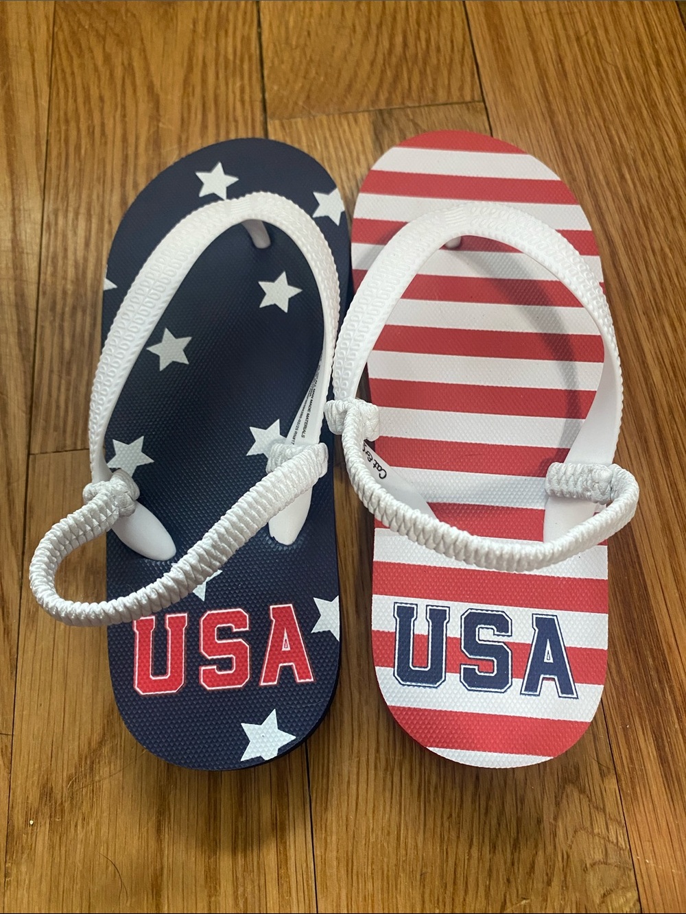 Cat & Jack Kids USA Star & Stripe Flip Flops in Red, White & Blue